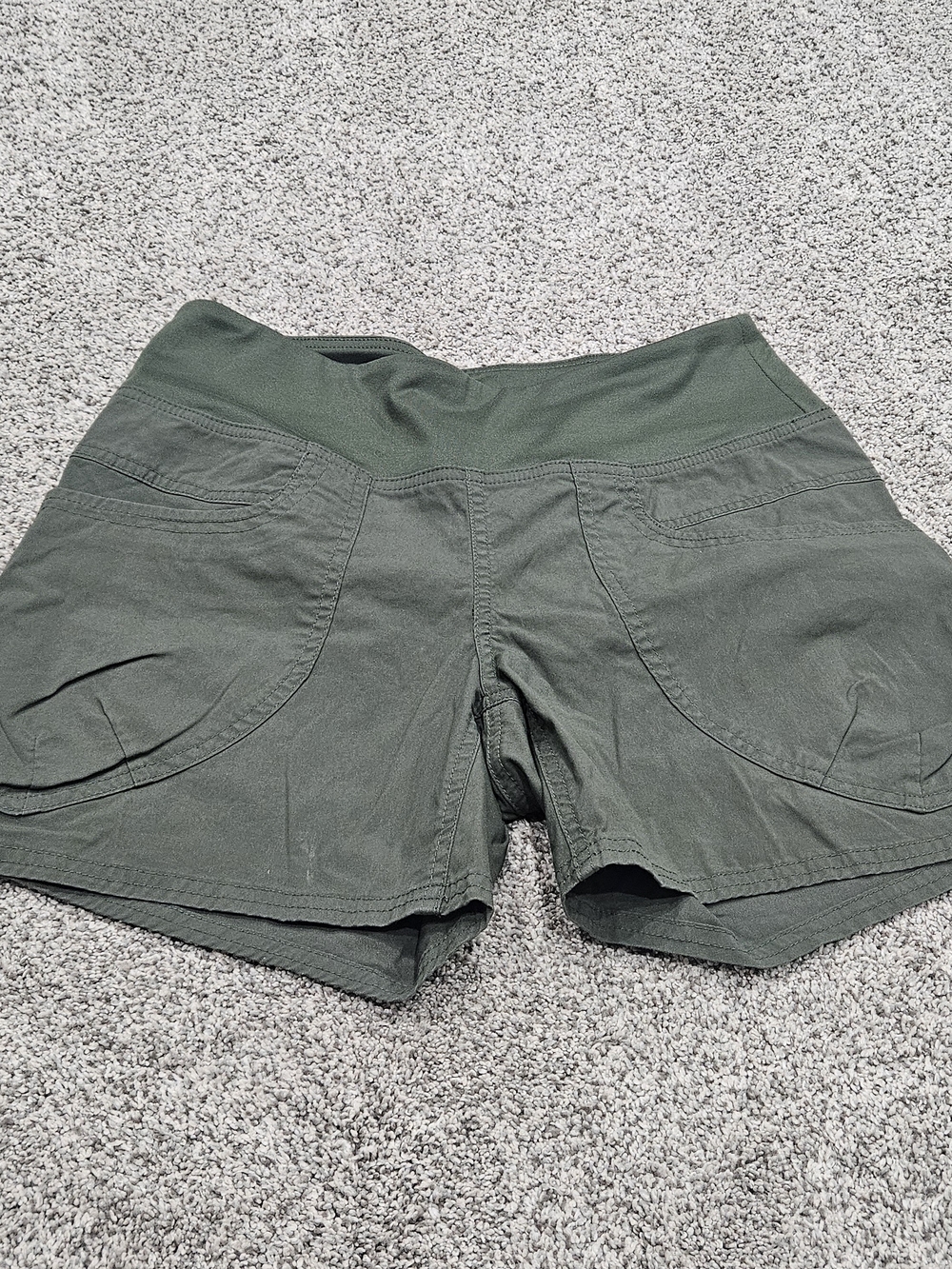Prana Olive Green Stretch Utility Shorts